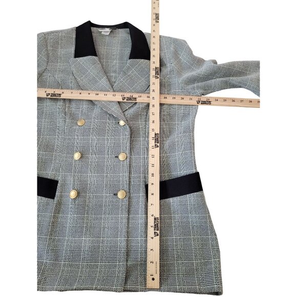 Lindsey Scott Womens Size 14 Plaid Blazer & Black Skirt Suit Set Vintage USA - Picture 13 of 13